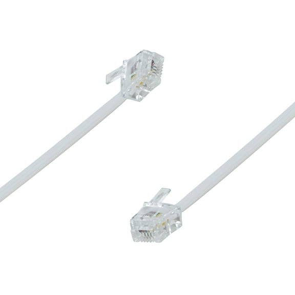 onn 7' Landline Phone Cord, White