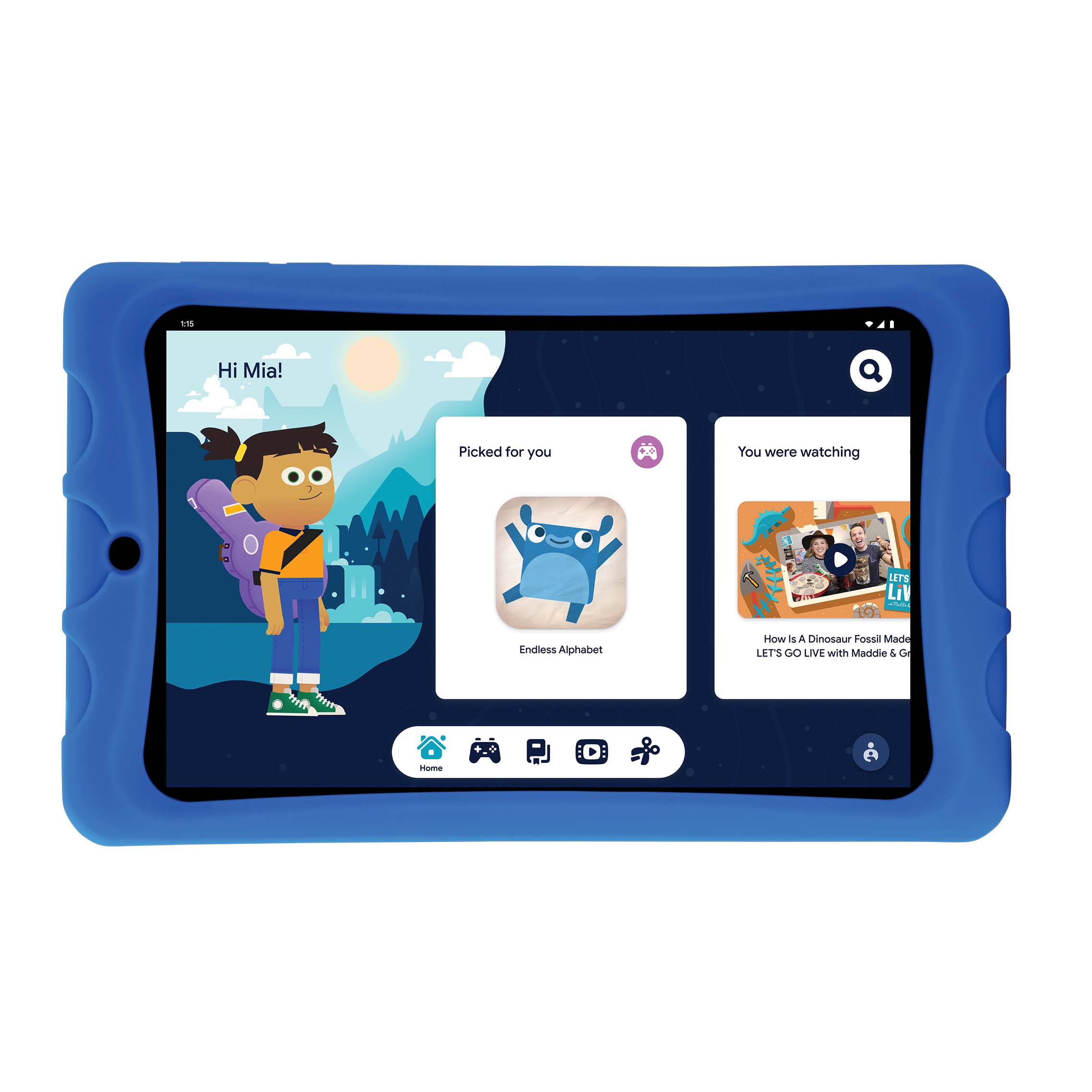 onn. 8" Kids Tablet, 32GB, (2021 Model) - Blue - image 1 of 12