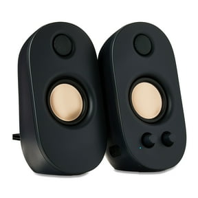 onn AC Powered Computer Speakers with Volume and Bass Controls, 7.32" Height
