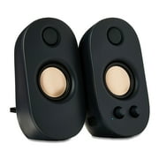 onn AC Powered Computer Speakers with Volume and Bass Controls, 7.32 Height