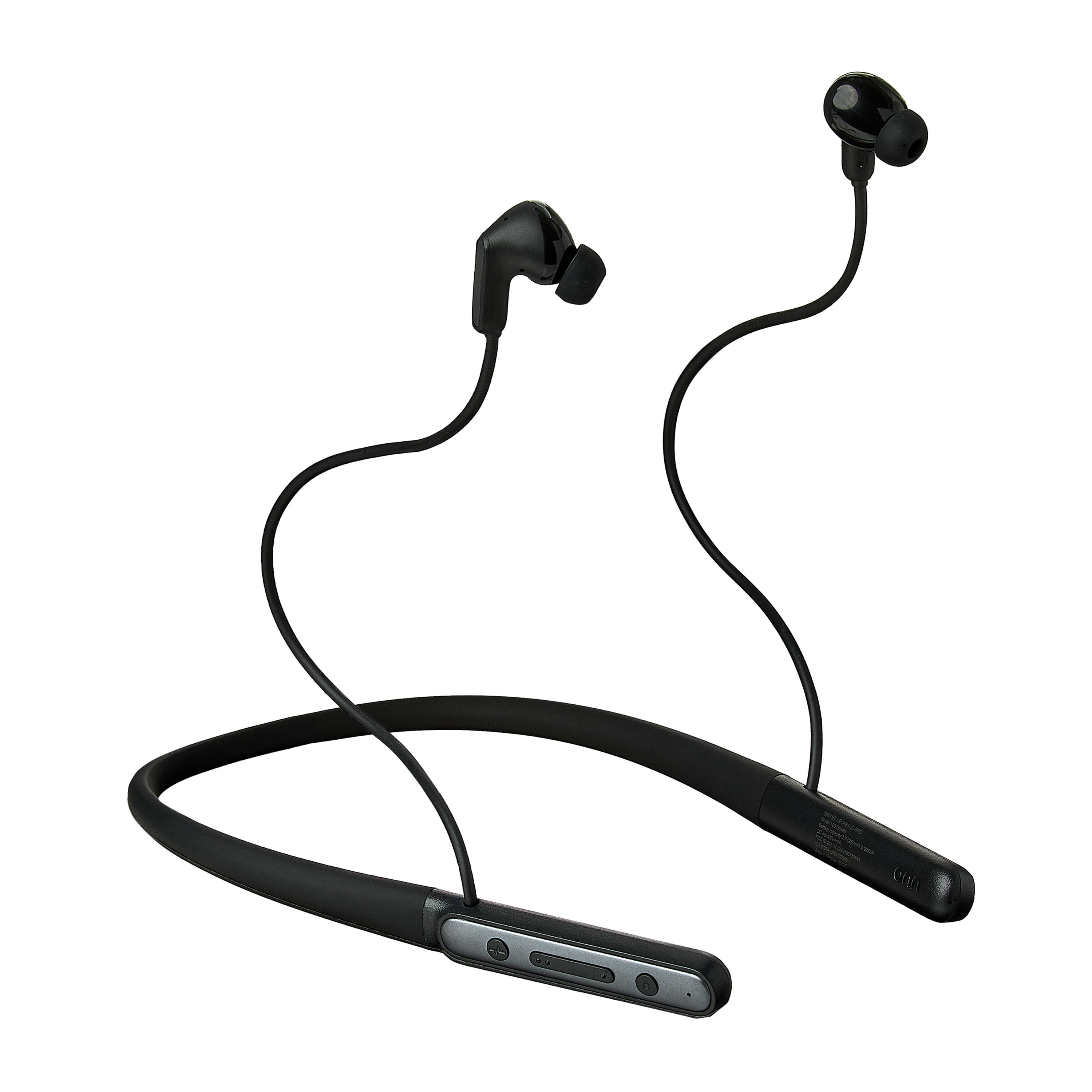 onn Active Noise Canceling Bluetooth Neckband Earphones Black