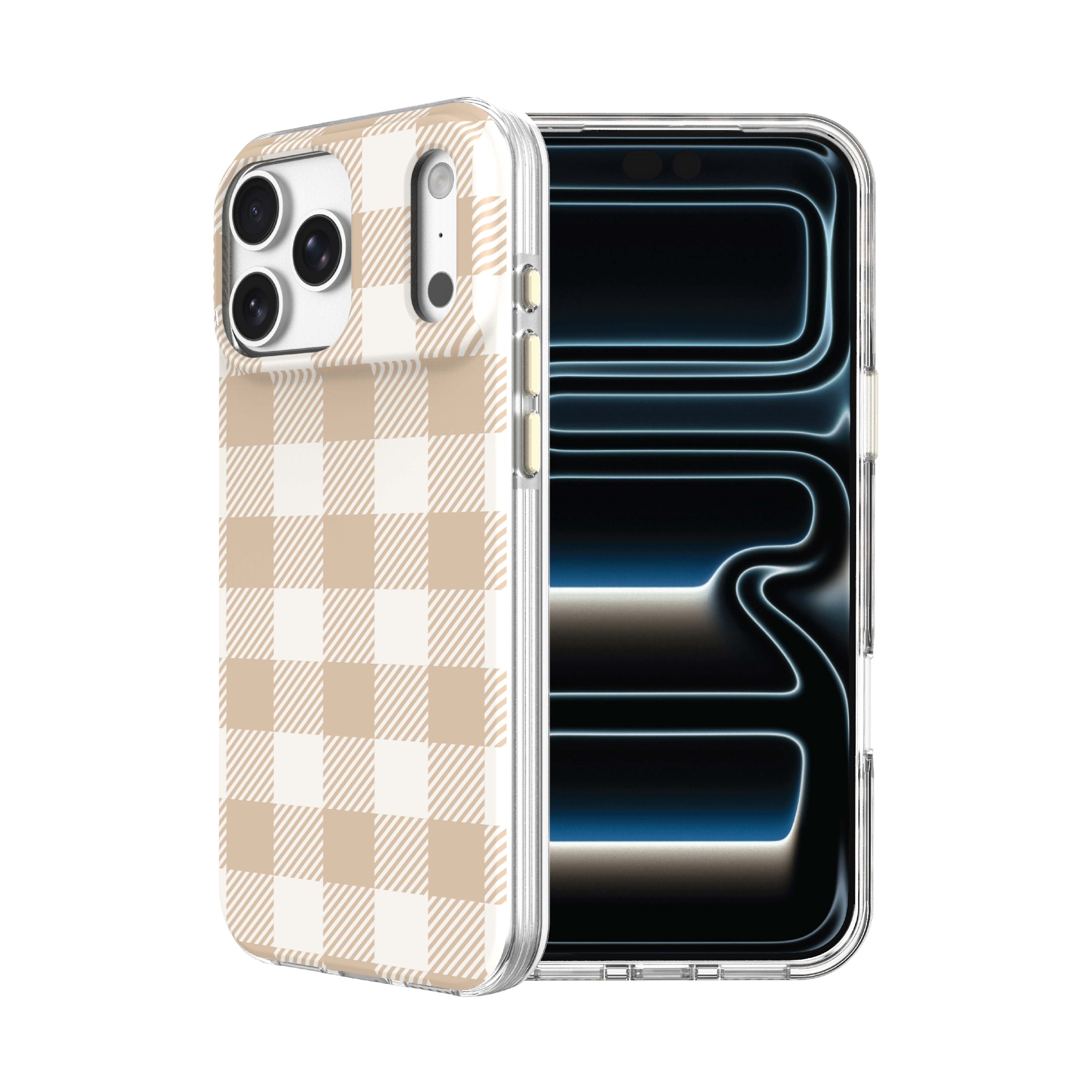 onn Phone Case for iPhone 18 Pro / 17 Pro, MagSafe Compatible - Beige Gingham