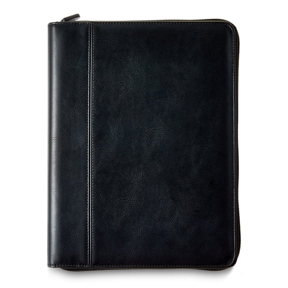 onn Black Vegan Leather Zippered Tablet Folio Case with Stylus for 9 to 11 inch Tablets