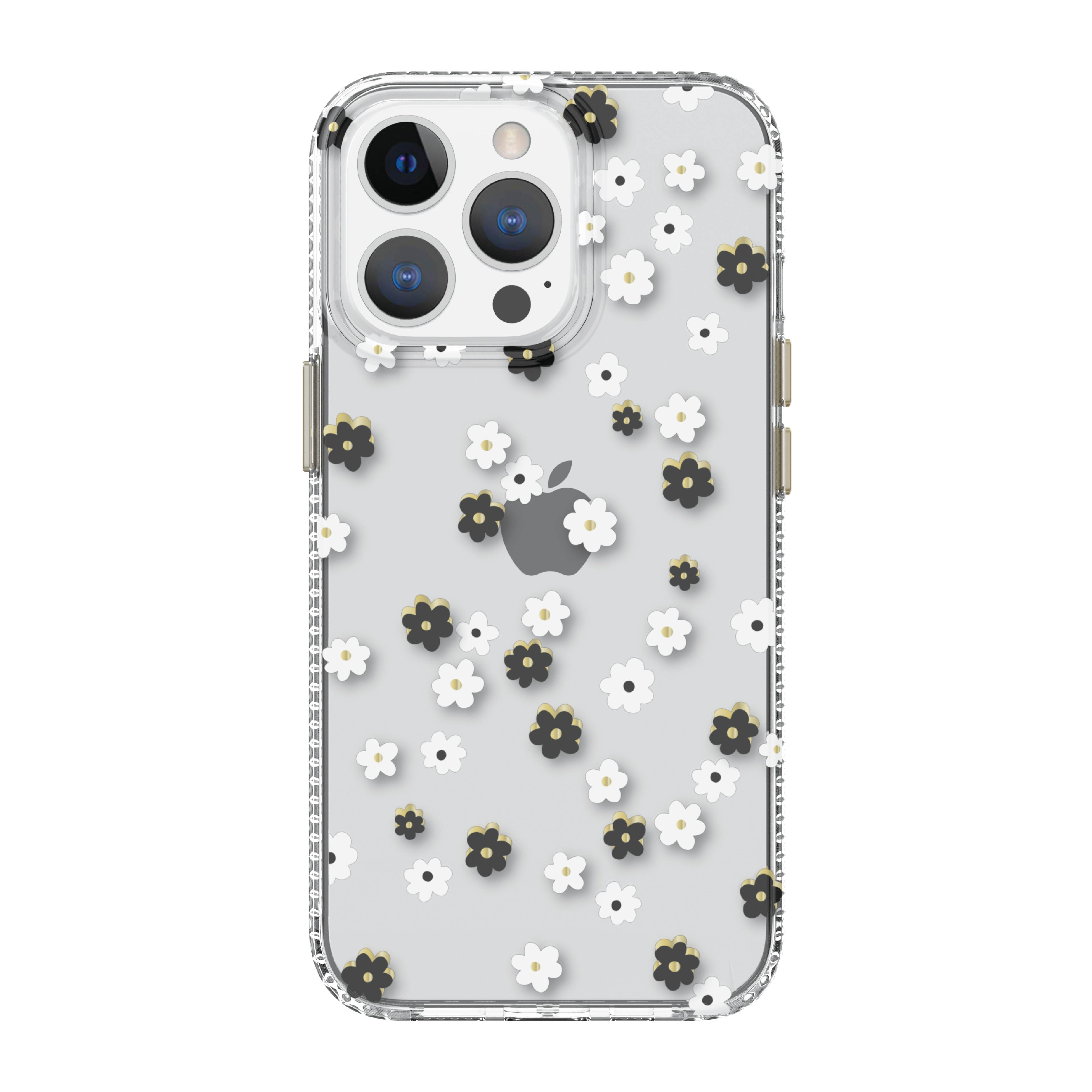 onn. Black & White Ditsy Floral Phone Case for iPhone 13 Pro Max / iPhone 12 Pro Max