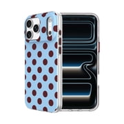 onn Phone Case for iPhone 18 Pro Max / 17 Pro Max, MagSafe Compatible - Blue and Burgundy Polka Dot