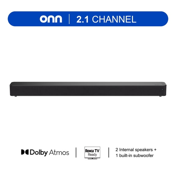 onn 2.1 Channel Sound Bar with Dolby Atmos, 36 in, Black