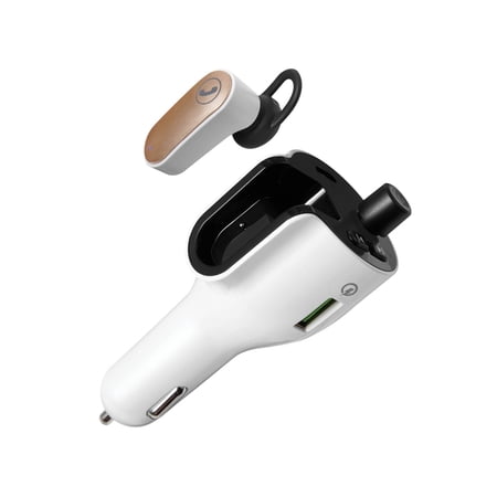 onn. Bluetooth FM Transmitter with Wireless Earphone