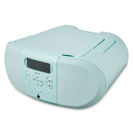 onn. CD Boombox, Aqua, 578634428