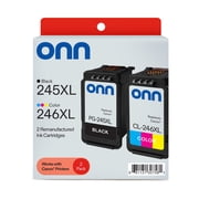 onn Canon PG-245XL/CL-246XL High Yield Black and Color, 2 Pack Ink Cartridge(Remanufactured)