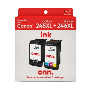 onn Canon PG-245XL/CL-246XL High Yield Inkjet Printer Cartridges, Black and Color, 2 Pack