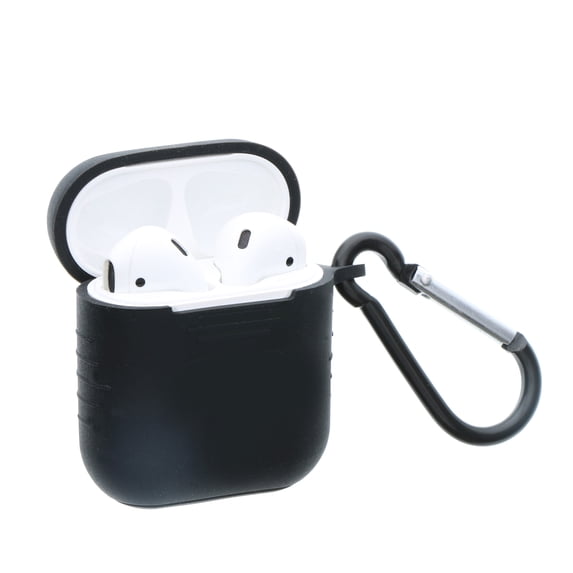 onn. Charging Case Soft Protective Skin for Wireless Earbuds, Neck Strap and Carabiner included
