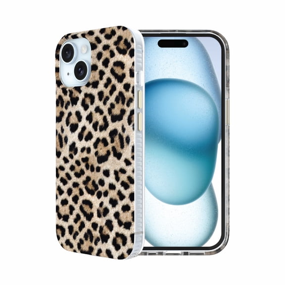 onn Phone Case for iPhone 17e / 16e / 15 / 14 / 13, MagSafe Compatible - Cheetah Print