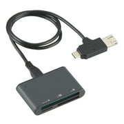 onn CompactflashCF|SD|microSD|MiniSD Plug N Play USB/Micro-USB/USB-C Memory Card Reader