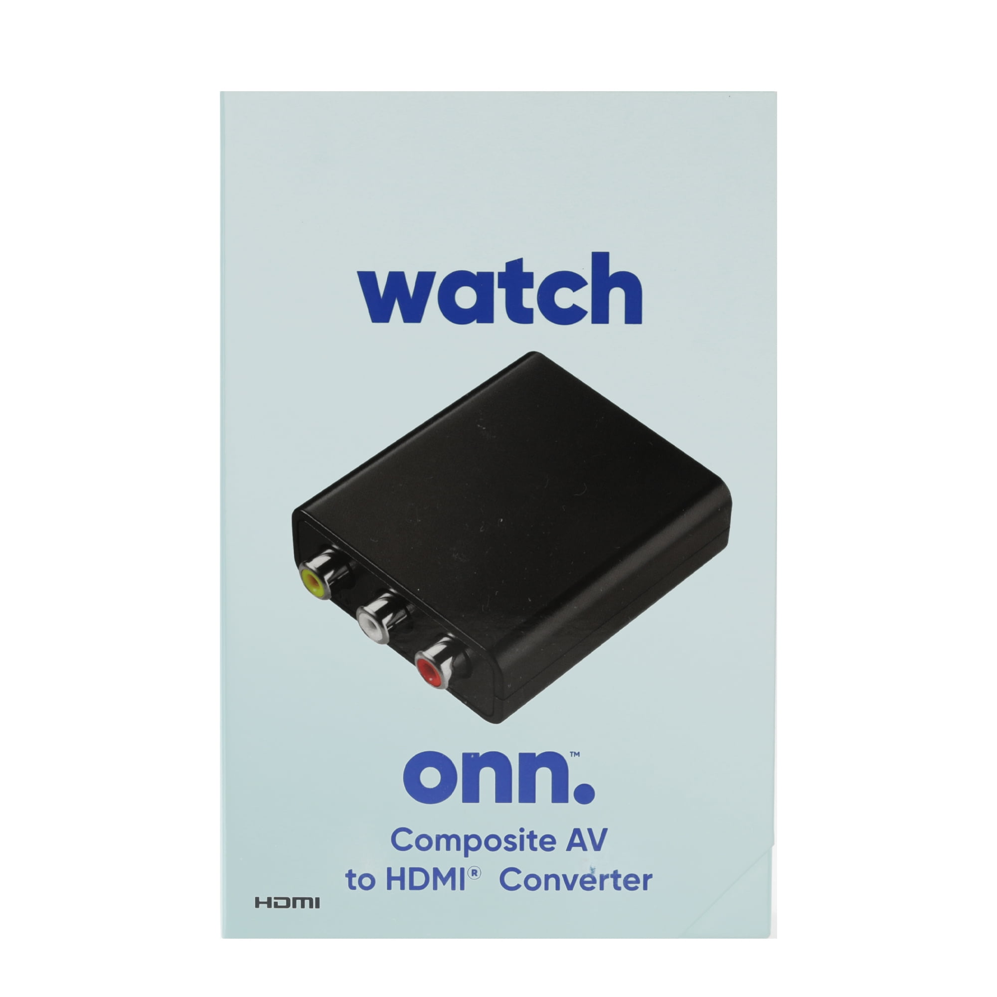 onn. Composite AV to HDMI Adapter, 1080P HD Quality, Game System, Black,  100008629, 6.5in and 0.3lb 