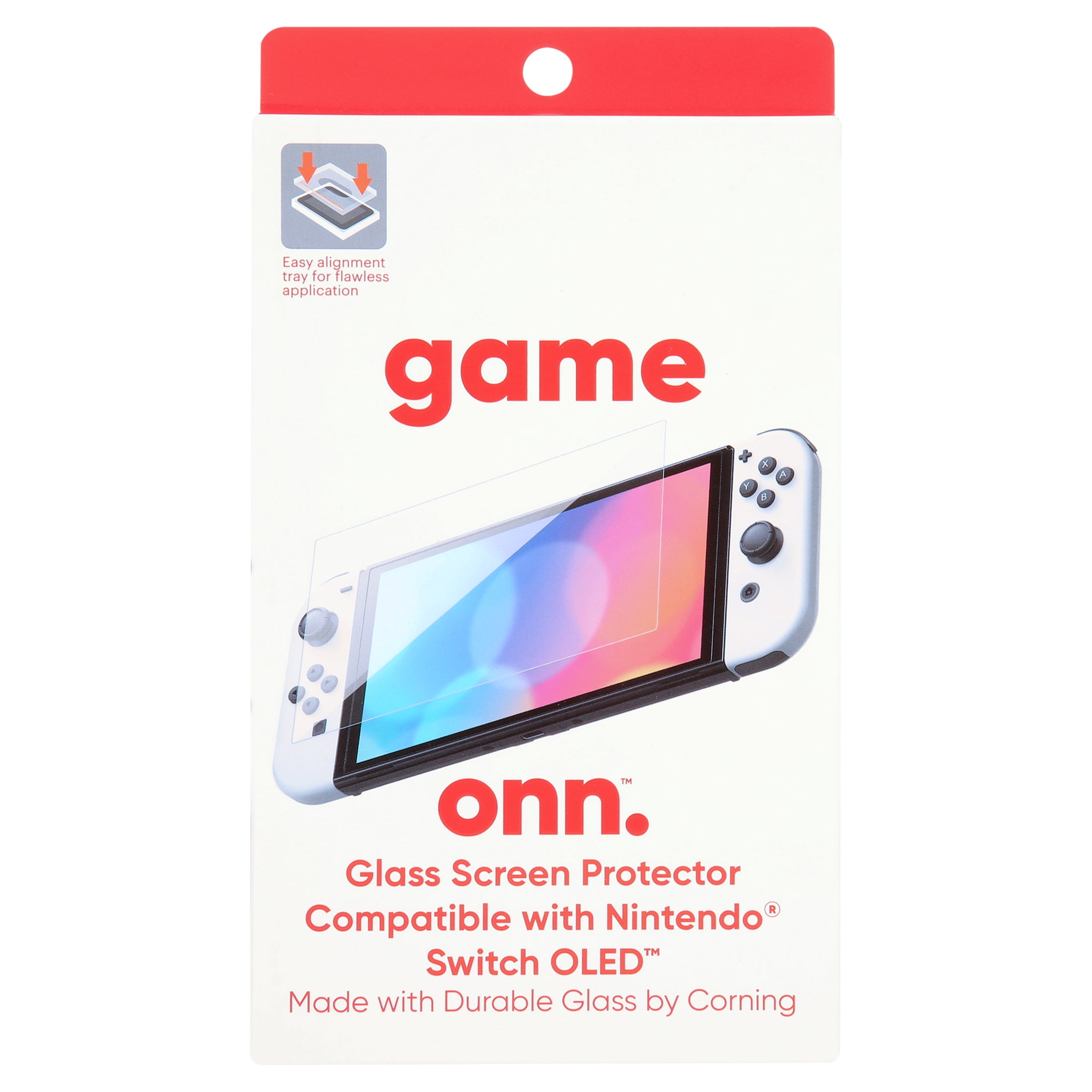 onn Corning Glass Screen Protector for Nintendo Switch OLED, Made