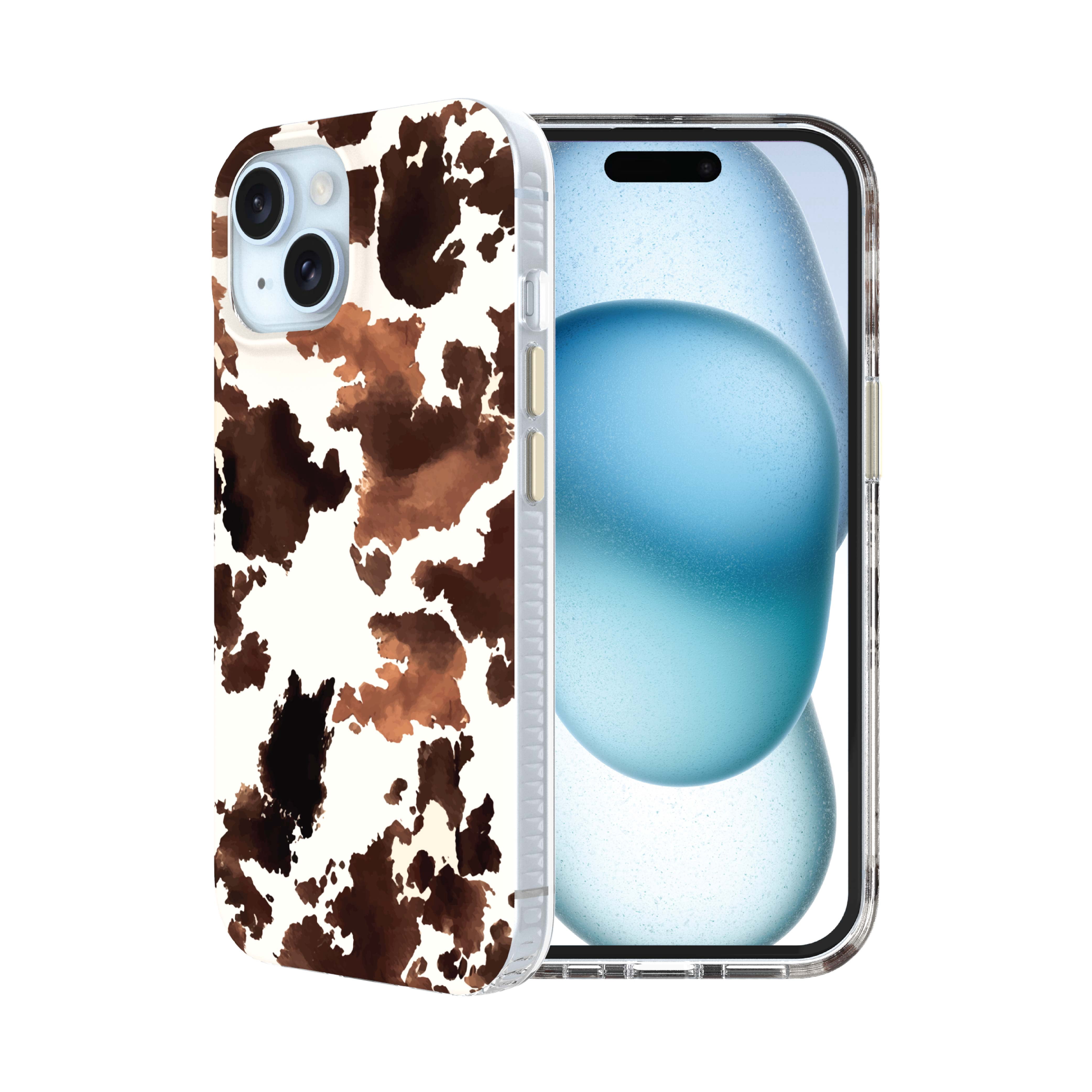 onn Phone Case for iPhone 17e / 16e / 15 / 14 / 13, MagSafe Compatible - Cow Print