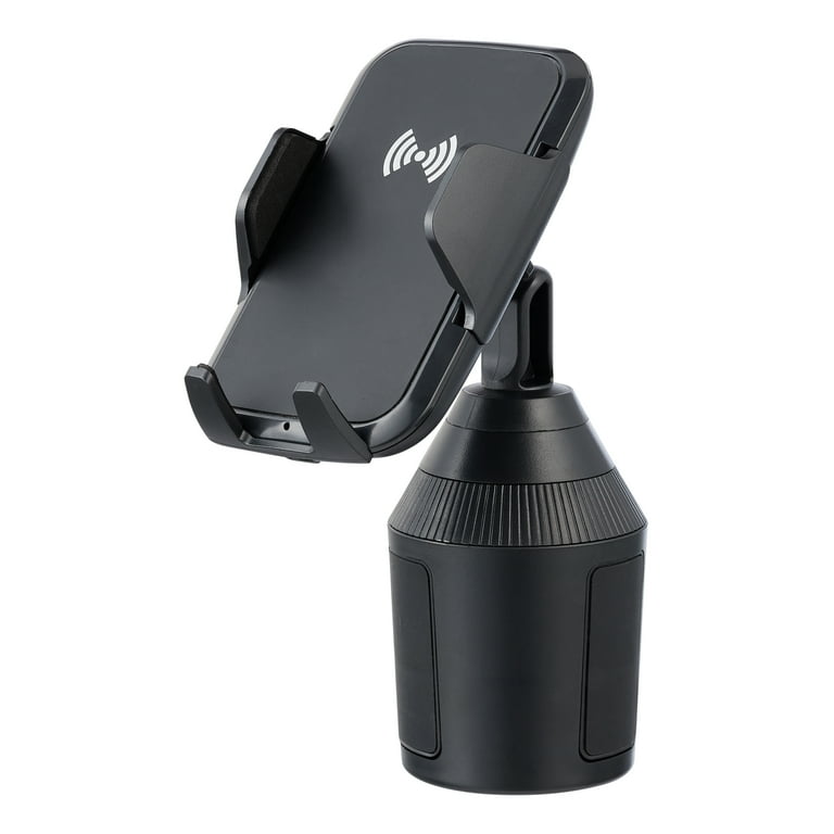 onn. Cup Holder Phone Mount with Wireless Charger 