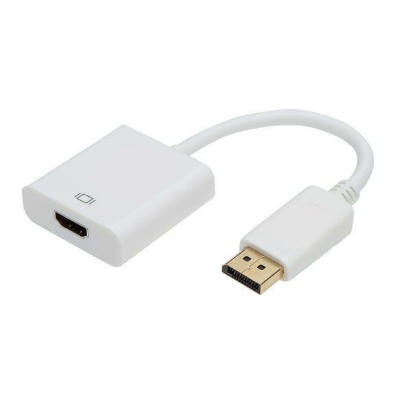 onn. DisplayPort to HDMI Adapter, White