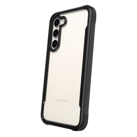 onn Dual-Layer Phone Case for Samsung Galaxy S23+ 5G, Black/Clear