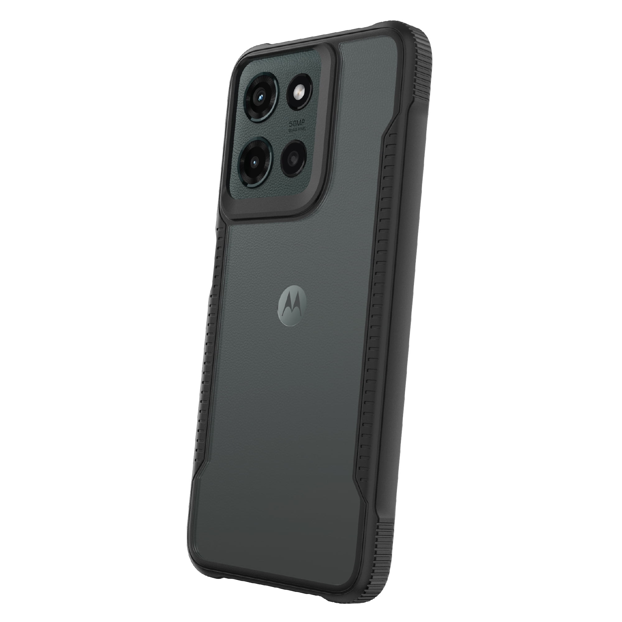 onn Dual-Layer Phone Case for Motorola moto g (2025) - Black/Clear