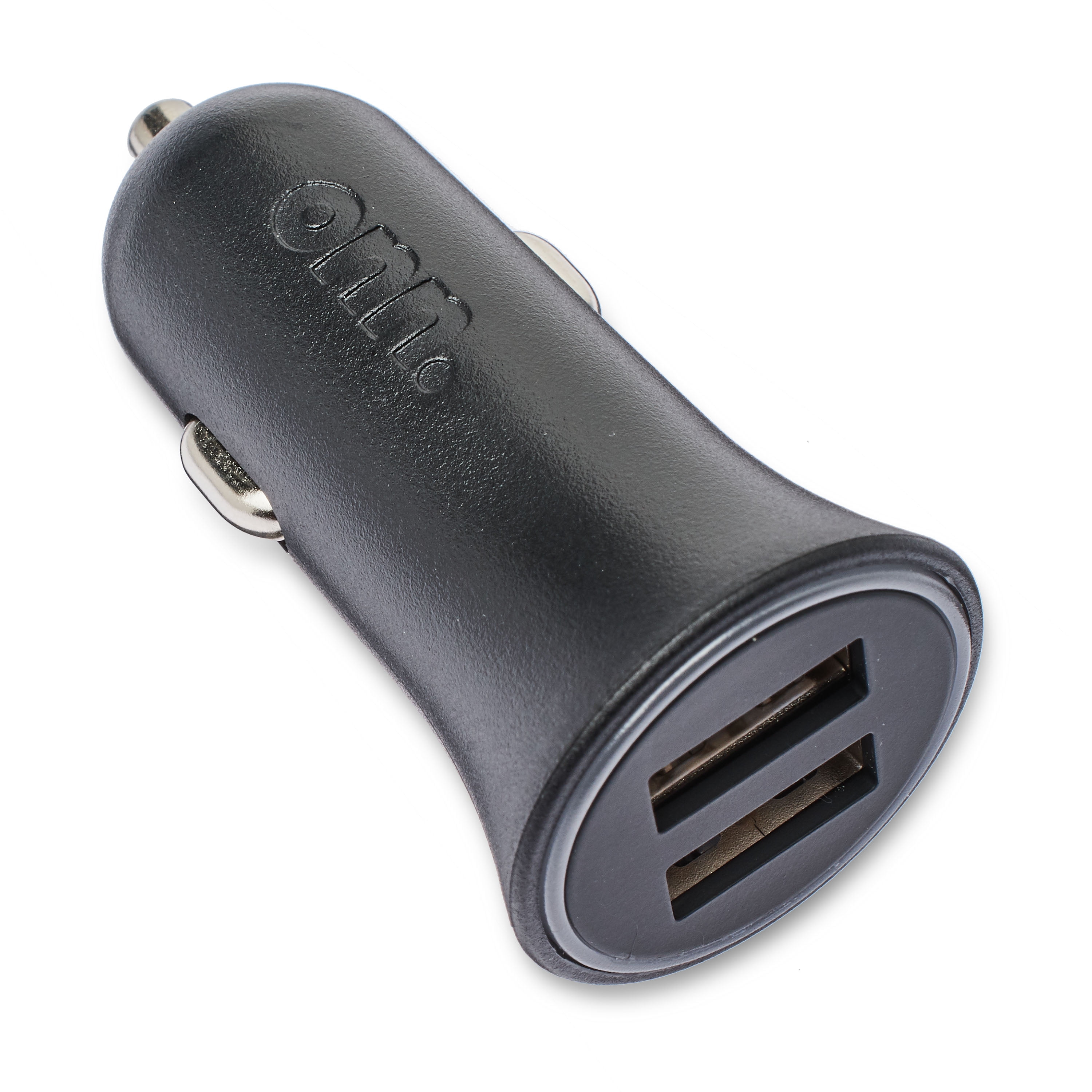 onn. Dual-Port Car Charger, Black,LED power indicator, cell phone charger,  charge an additional device at the same time,universal device. Friendly  plug into car's DC adapter. 