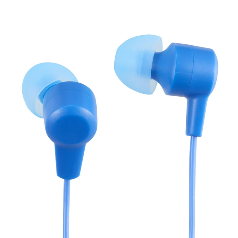 onn. Earphones with Mic In-Ear Headphones, Blue - Walmart.com