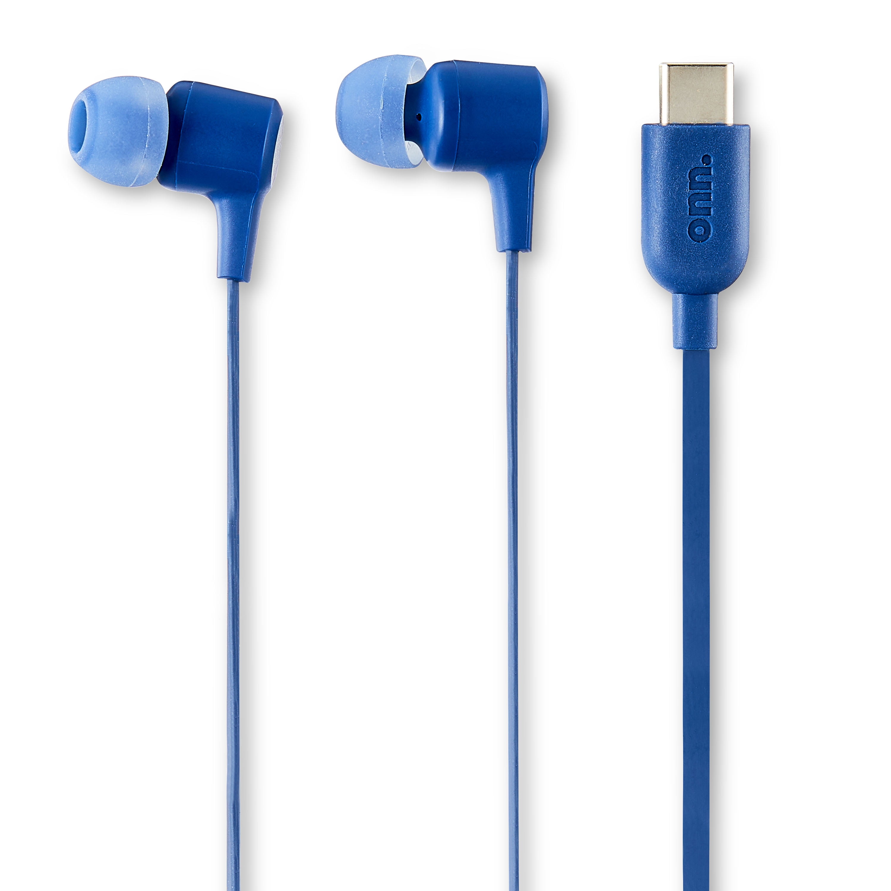 onn. Earphones with USB C Connector Navy Walmart