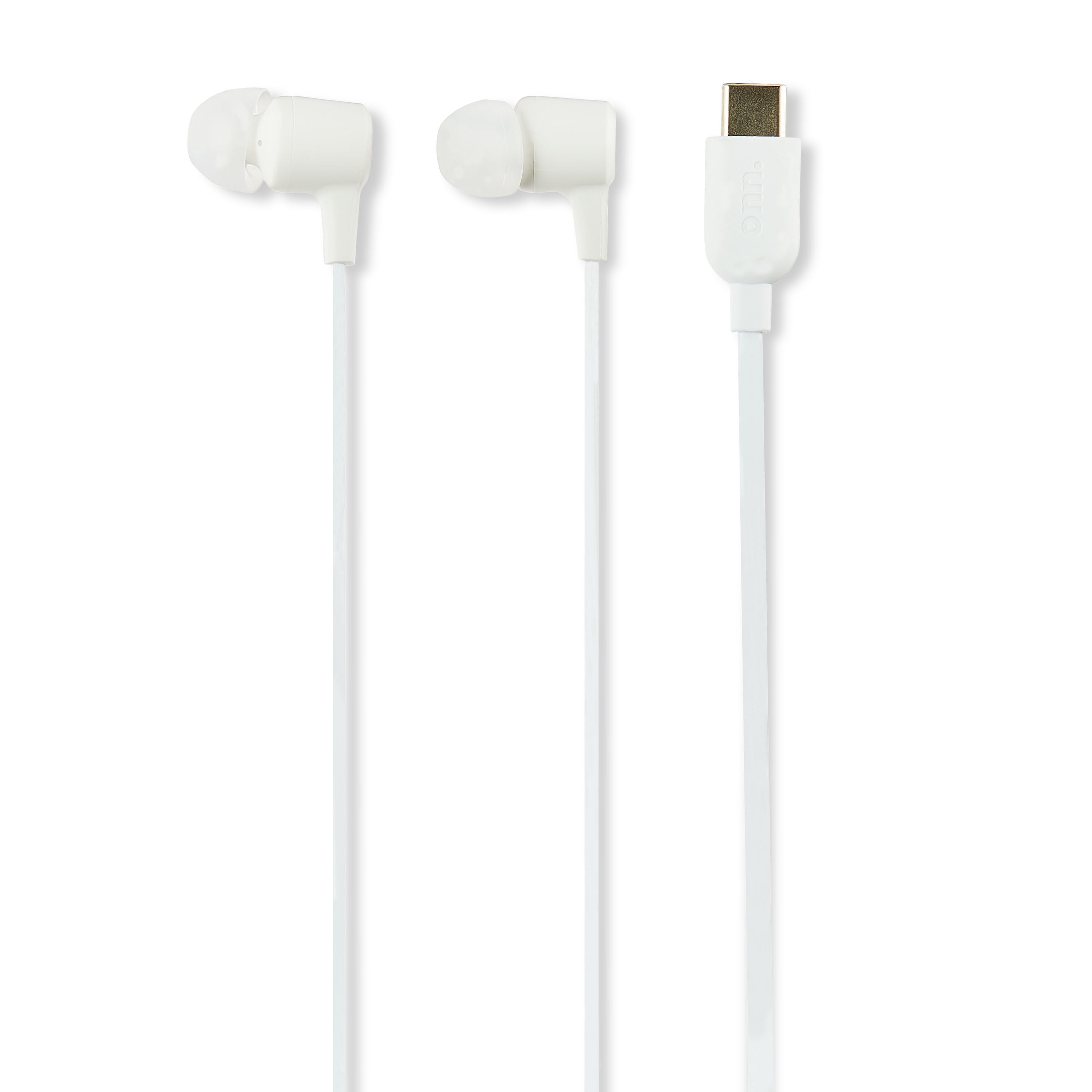onn. Earphones with USB C Connector White Walmart