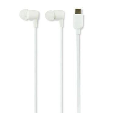 onn. Earphones with USB-C Connector, White