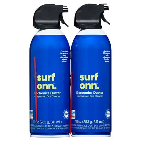 onn. Electronics Duster Compressed Gas Cleaner, 10 oz, 2-Pack
