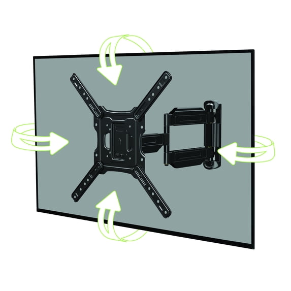 onn. Full-Motion Cross-Arm Mount Kit for 32-47” TVs, Low-Profile Extend & Tilt (with Built-in-Leveler)