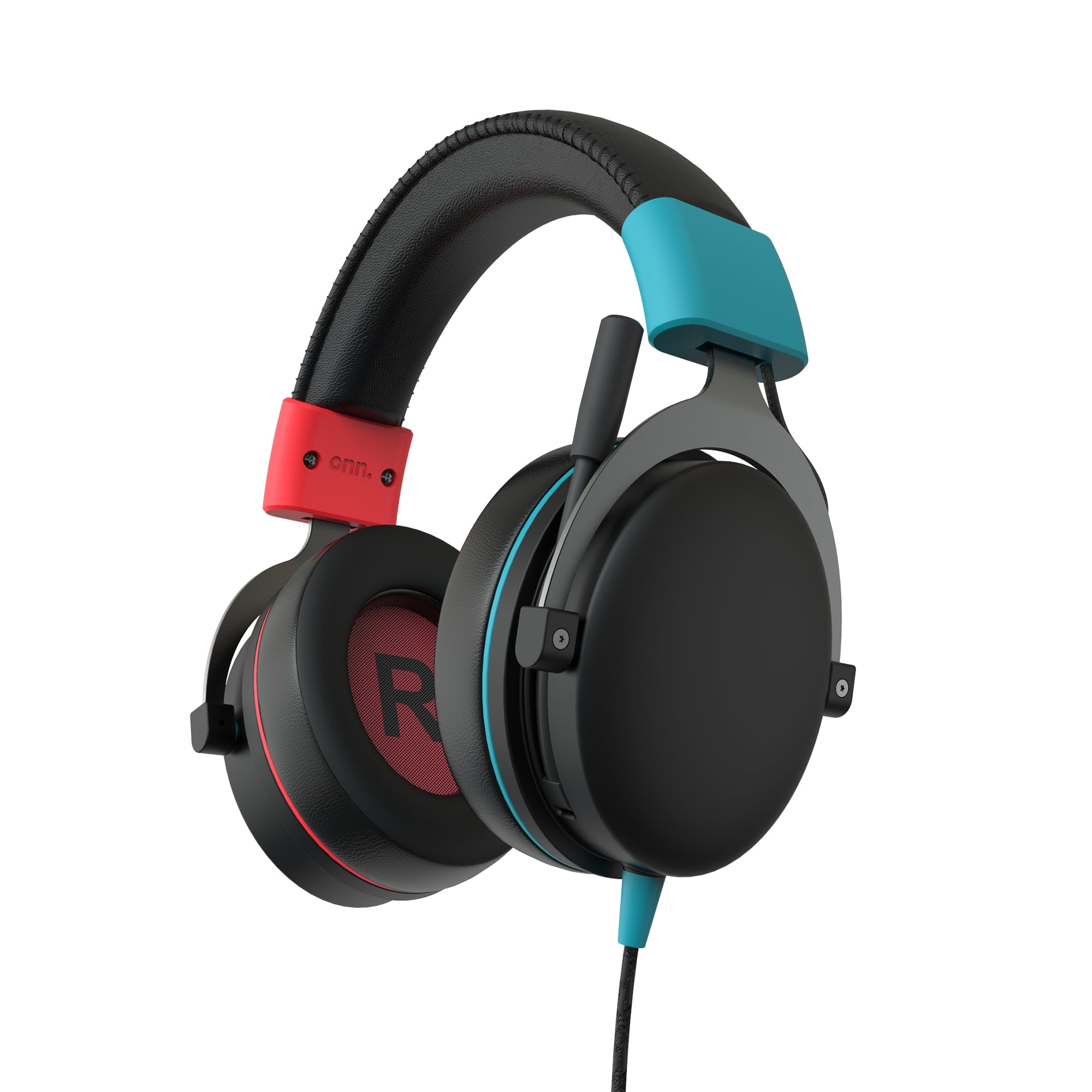 onn Wired Gaming Headset Compatible with Nintendo Switch, Multicolor