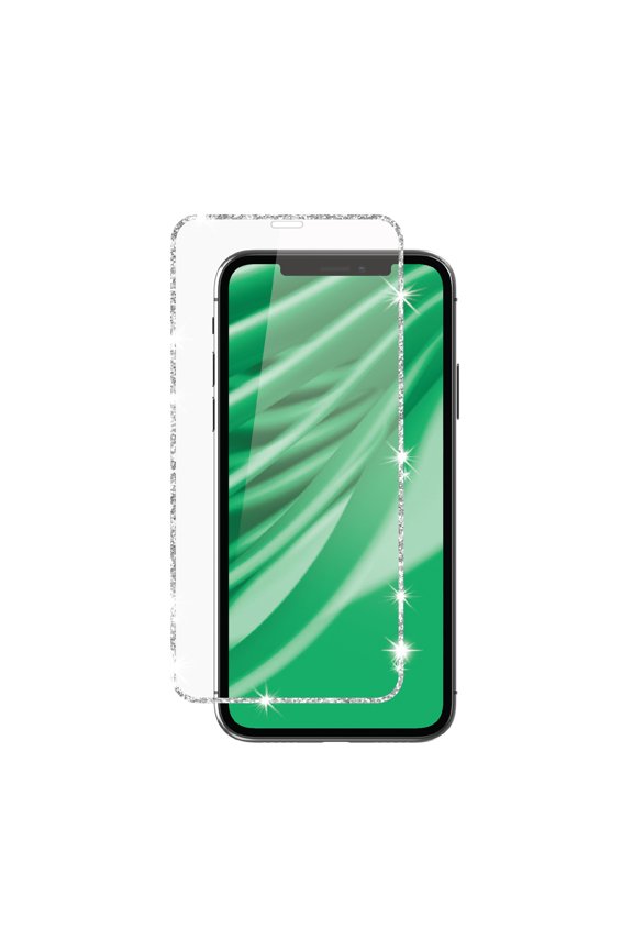 Glitter Frame Glass Screen Protector with Easy Application Tray for iPhone 11 / iPhone XR