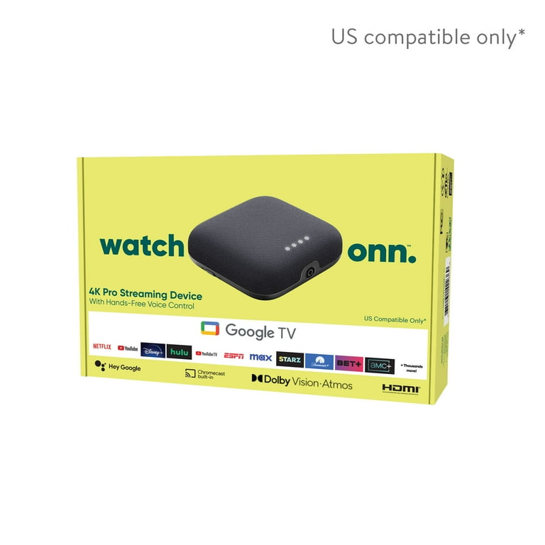 onn. Google TV 4K Pro Streaming Device (New, 2024), 4K UHD 