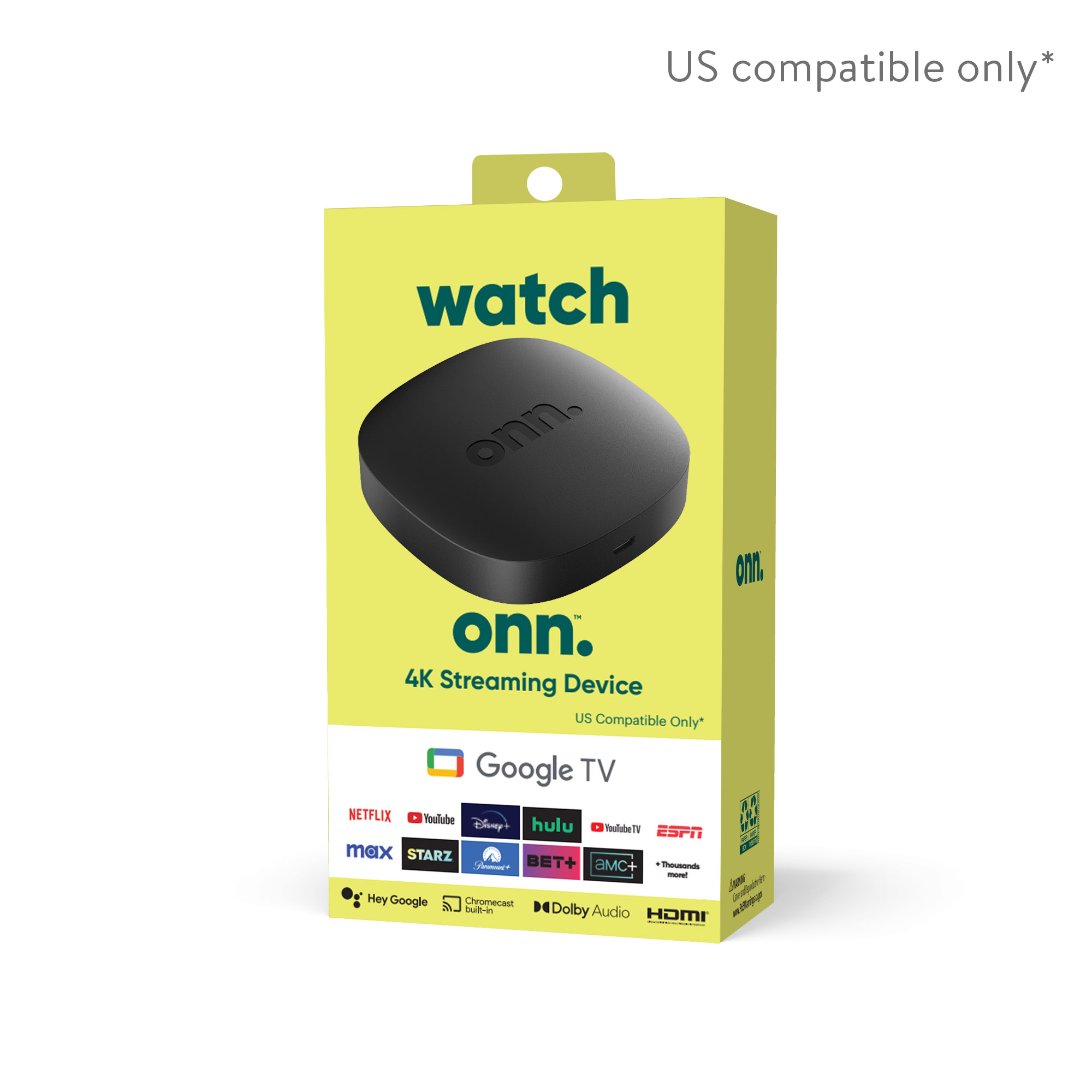 Dongle TV Android 4K HEVC H265 – Streaming Senza Alimentatore, Per Netflix, YouTube, Prime Video E Altro