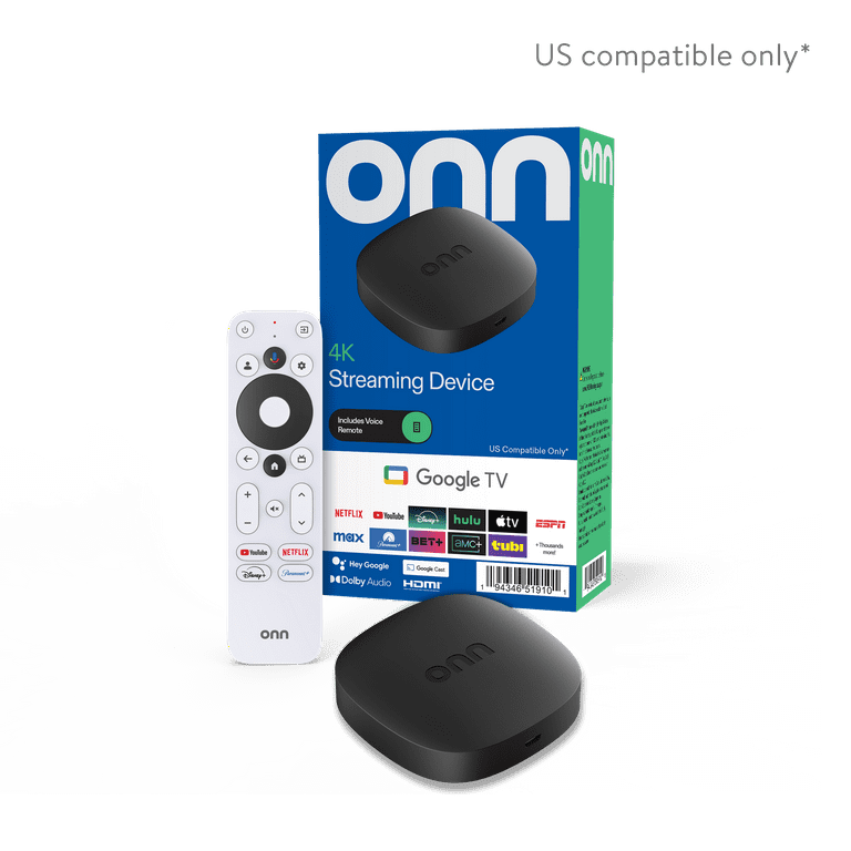 Onn+ 4K Streaming Device with Google TV, Dolby Vision HDR10+