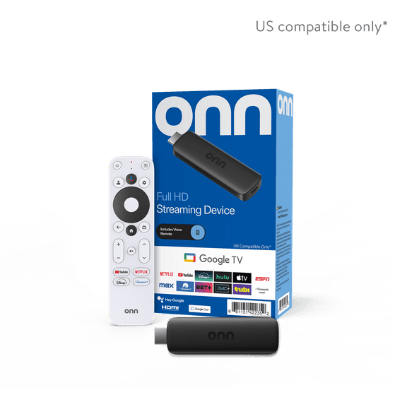 onn Full HD Streaming Device, Google TV - Fast Streaming, 8GB Storage, 1.5GB RAM, Remote with Voice Control