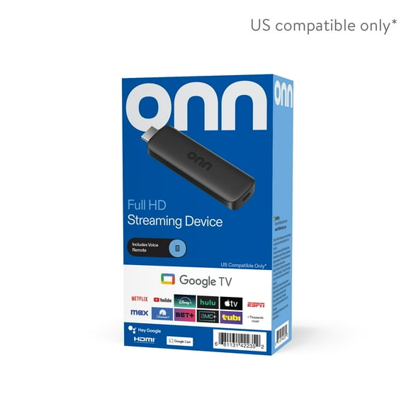 onn Google TV Full HD Streaming Device, 2K FHD, Fast Wi-Fi, Dolby Audio, Google TV Voice Control