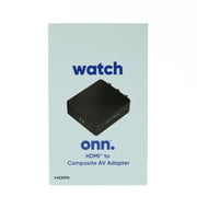 onn. HDMI to Composite AV Adapter, 2.6' Mini-USB Cable, 4.1" USB Wall Adapter, Black, 100008628