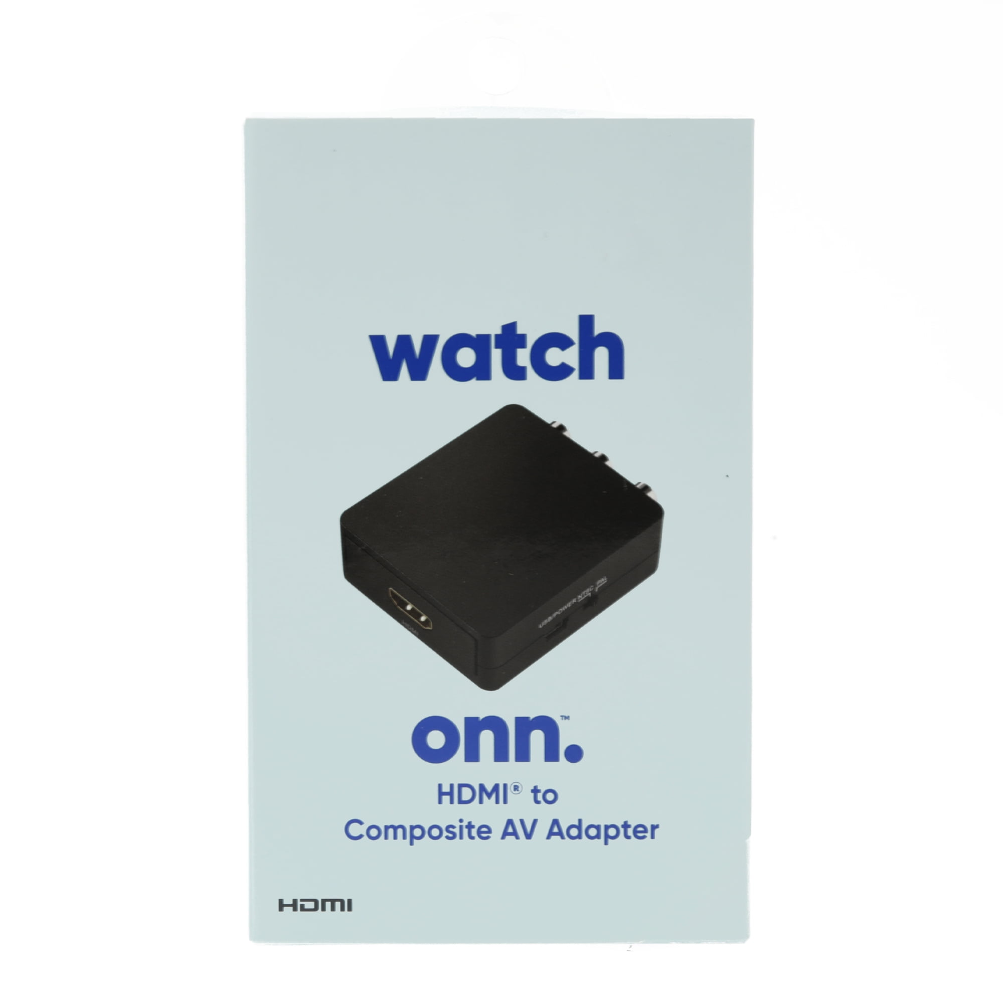 onn. HDMI to Composite AV Adapter, 2.6ft MiniUSB Cable, 4.1" USB Wall