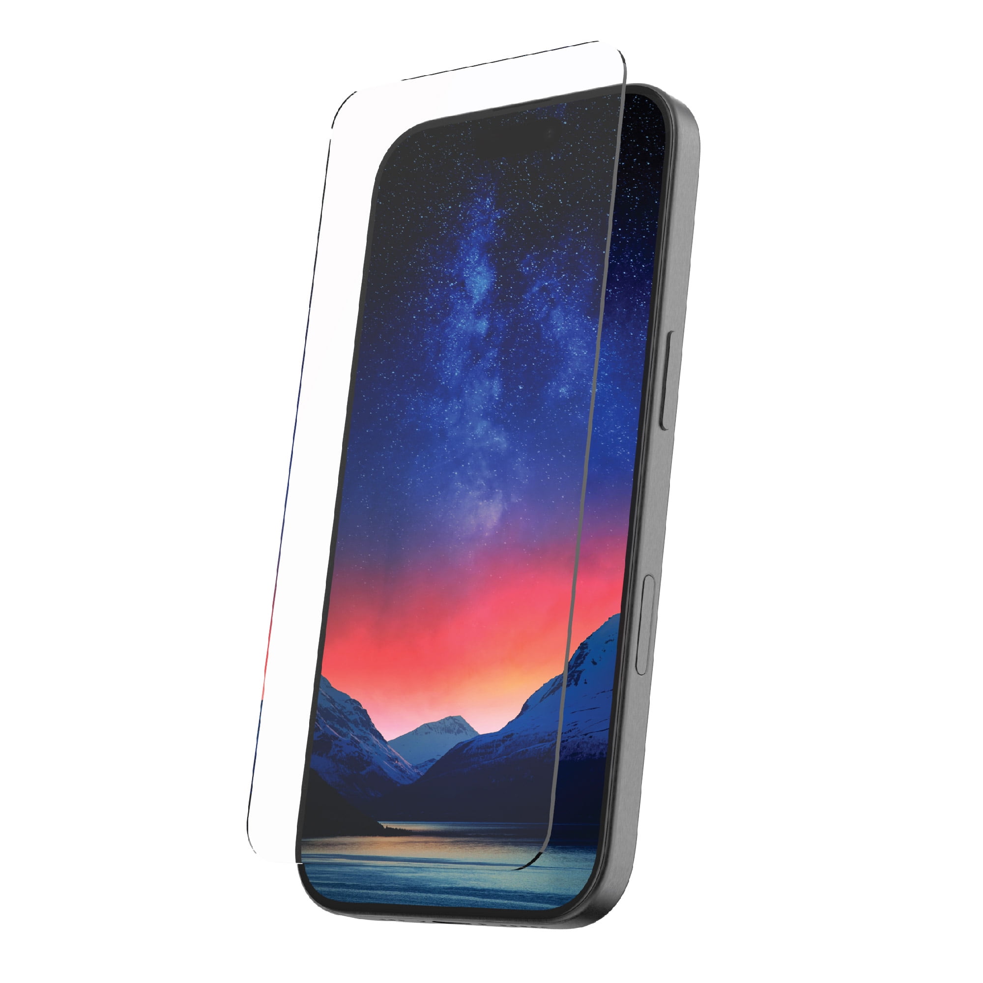 onn. Impact Resistant Glass Screen Protector with Easy Application Tray for iPhone 16 Pro