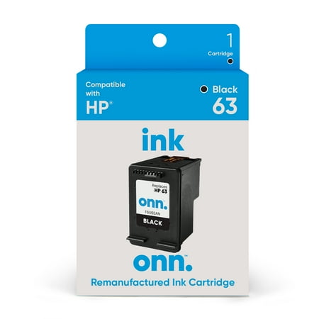 onn HP 63 Black Printer Ink Cartridge, (Remanufactured)