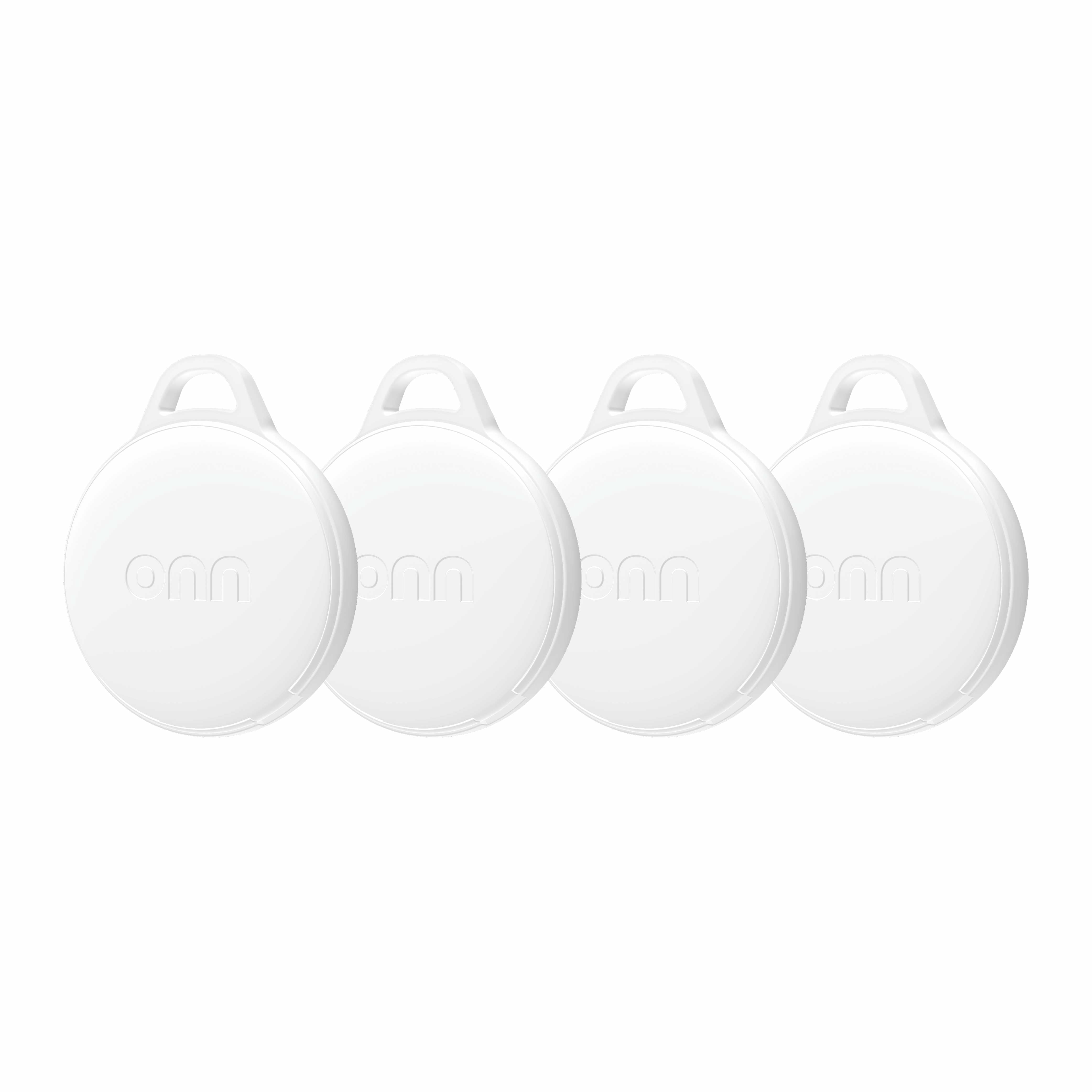 onn Item Locator, Compatible with iOS & Android, 4 Pack - White