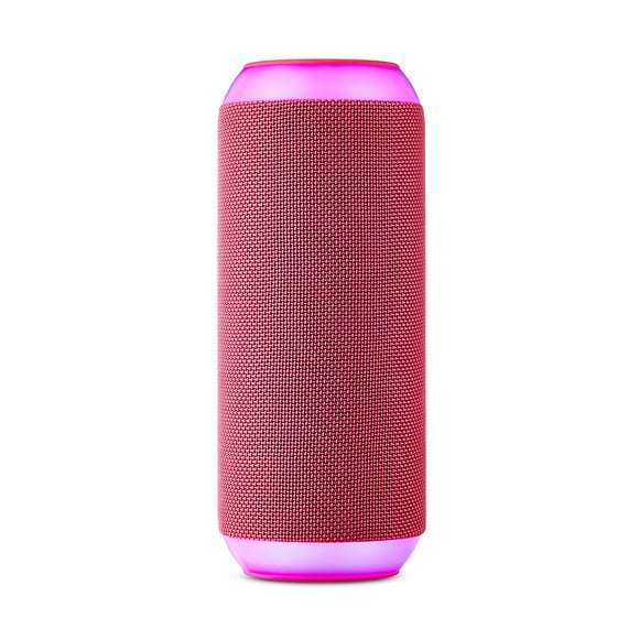 onn Large Rugged Speaker with Bluetooth Wireless Technology and LED Lighting, Pink
