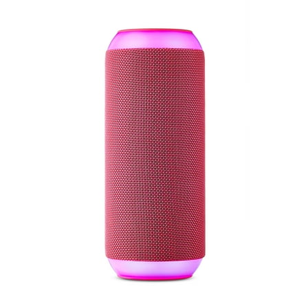 onn Large Rugged Speaker with Bluetooth Wireless Technology and LED Lighting, Pink