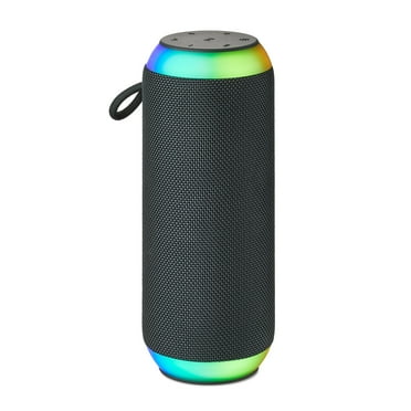 onn Large Rugged Speaker with Bluetooth Wireless Technology and LED Lighting, Gray