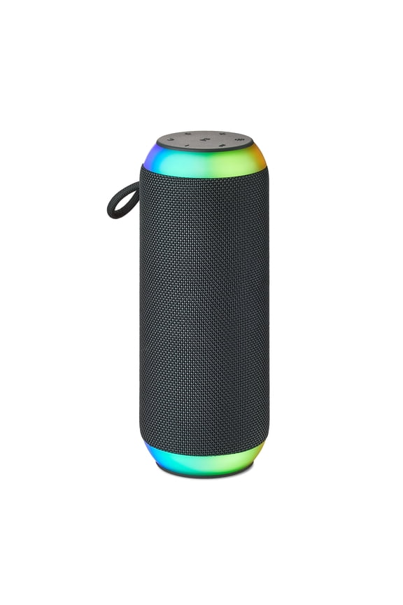 Large Rugged Speaker with Bluetooth Wireless Technology and LED Lighting, Gray