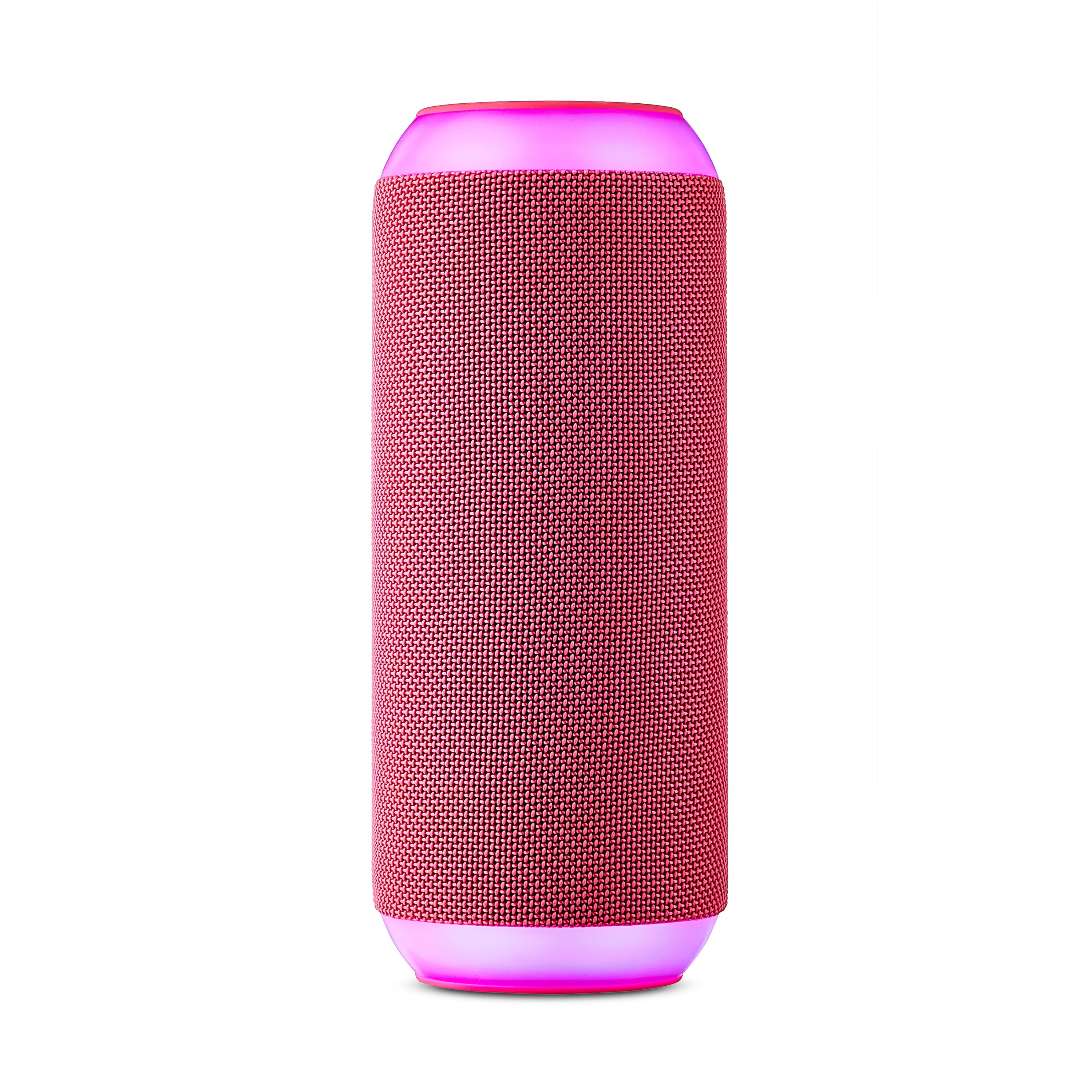 onn. Large Rugged Bluetooth Portable Speaker with LED Lighting, Pink, AAPNK100081914  (图1)