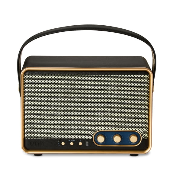 onn Large Wi-Fi Speaker with 360-Degree Directional Sound, Black