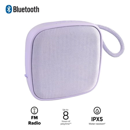 onn. Lavender Sky Rugged Mini Wireless Bluetooth Speaker with TWS Technology, IPX5 Water Resistant